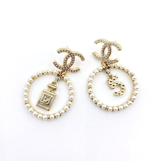 18K CC No.5 Perfume Bottle Earrings