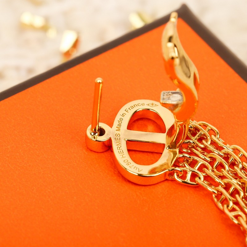 18K Farandole Diamond H Tassel Earrings