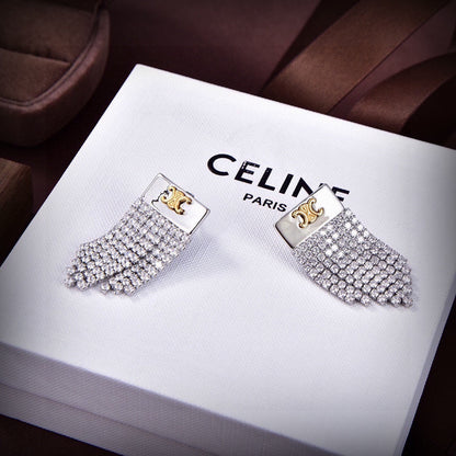18K Triomphe Diamonds Tassel Earrings