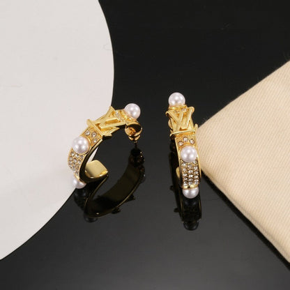 18K Louis Pearl Gold Earrings