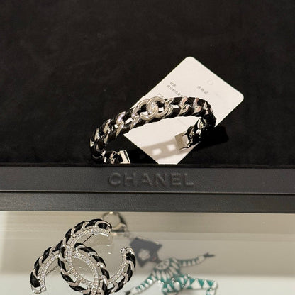 18K CC 26C Black Open Cuff Bracelet