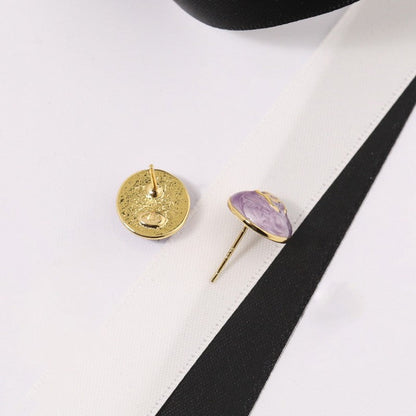 18K CC Purple & Pink Gold Earrings