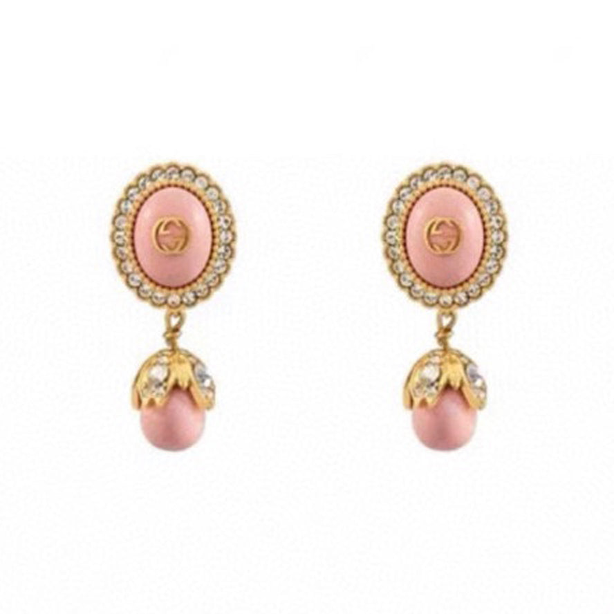 18K Double G Pearl Earrings