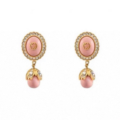 18K Double G Pearl Earrings