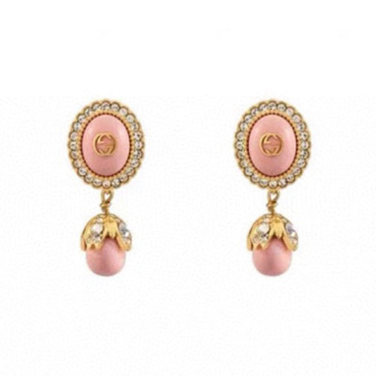 18K Double G Pearl Earrings