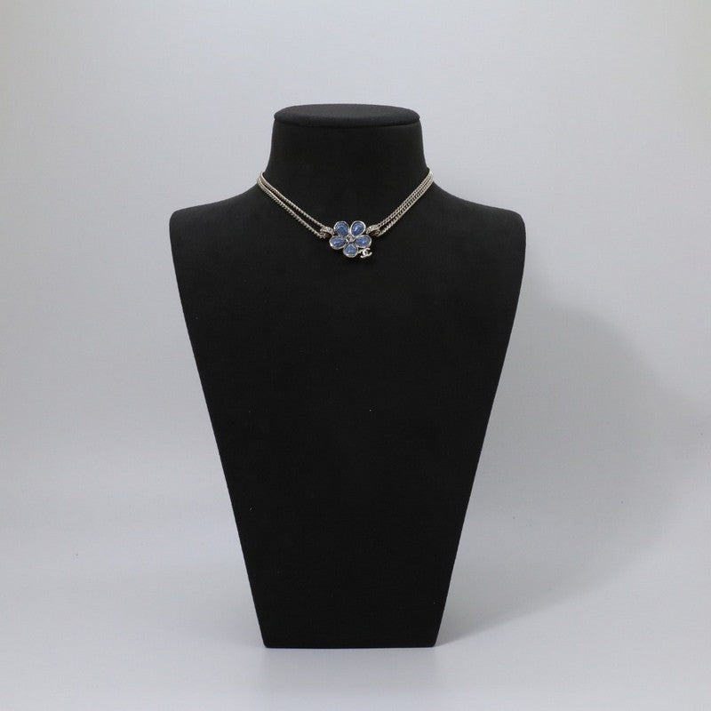 18K CC Blue Camellia Diamond Choker Necklace