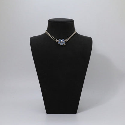 18K CC Blue Camellia Diamond Choker Necklace