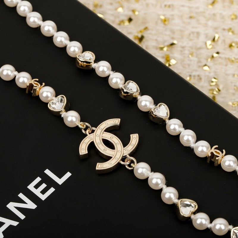 18K CC 25B Pearl Chain Necklace