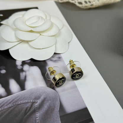 18K CC 25K Black Gold Earrings