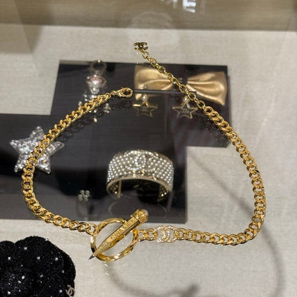 18K CC 25K Pen Choker Necklace