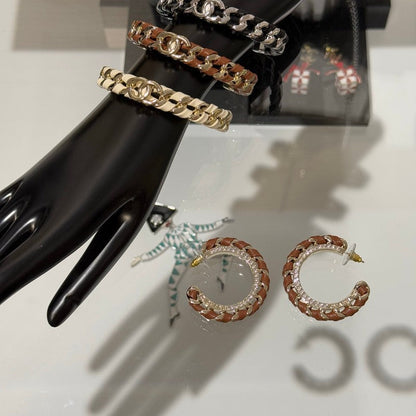 18K CC 26C Black Open Cuff Bracelet