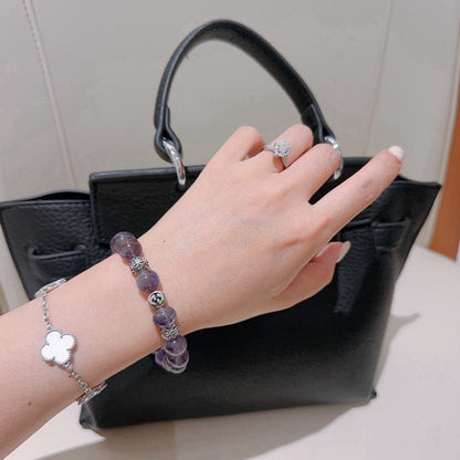 18K GG Anger Forest Purple Bead Chain Bracelet