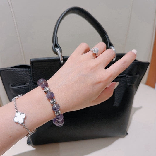 18K GG Anger Forest Purple Bead Chain Bracelet