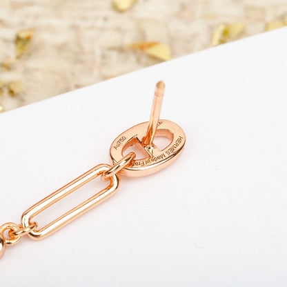 18K Chaine D'Ancre Rose Gold Diamond Earrings