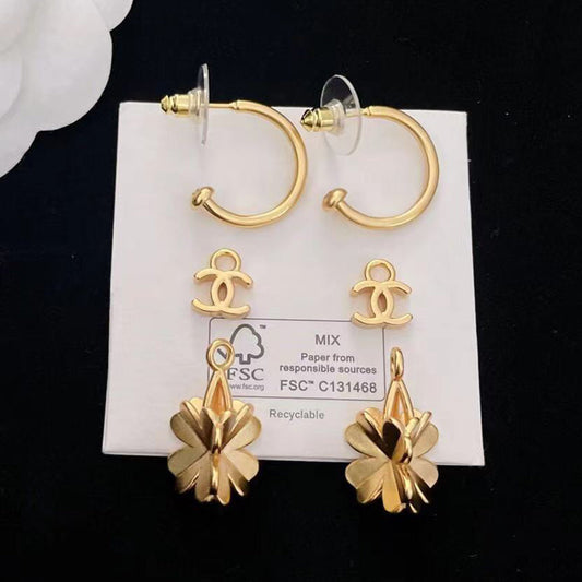 18K CC Flowers Earrings