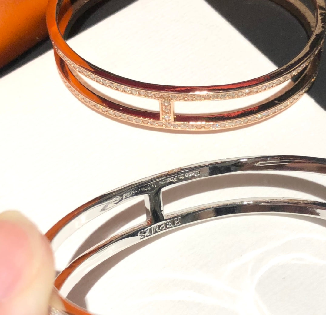 18K Ever Chain D¡¯ancre Cuff Diamond H Bracelet