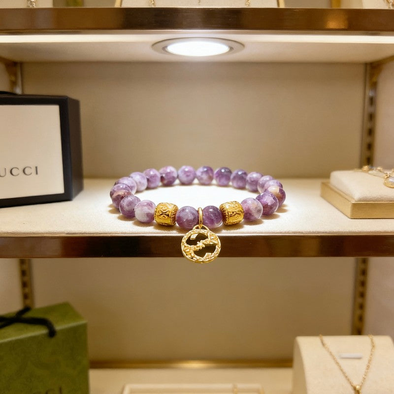 18K GG Anger Forest Violet Bead Chain Bracelet