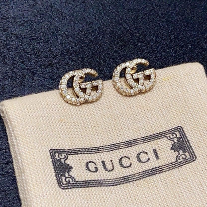 18K GG Diamond Gold Earrings