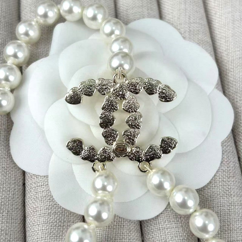 18K CC 25B Long Pearls Necklace