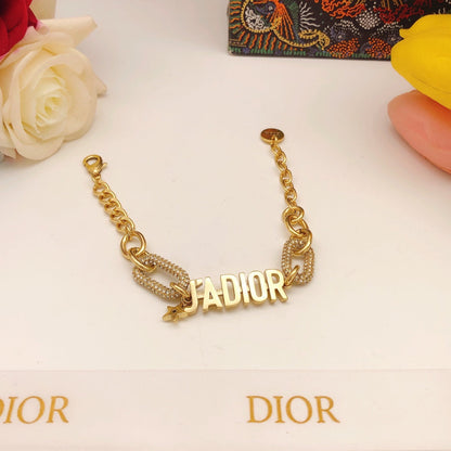18K CD J'adior Chain Link Bracelet