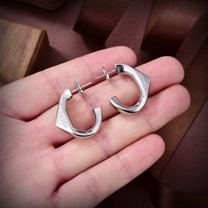 18K Pra Triangle Open Earrings