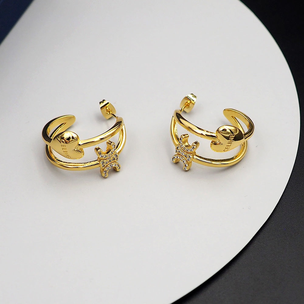 18K Triomphe Heart Earrings