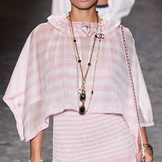 18K CC Black Crystal Gold Necklace