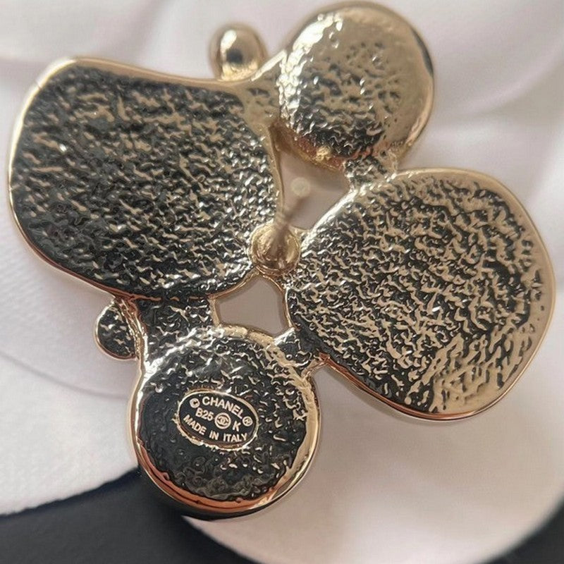 18K CC 25K Black & Pink Crystal Earrings