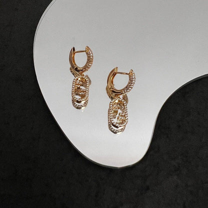 18K F OLock Earrings