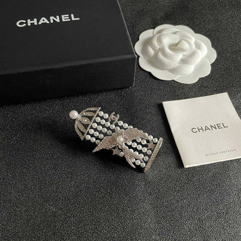 18K CC Birdcage Diamond Brooch