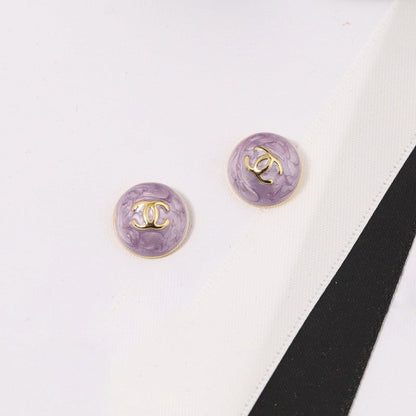 18K CC Purple & Pink Gold Earrings