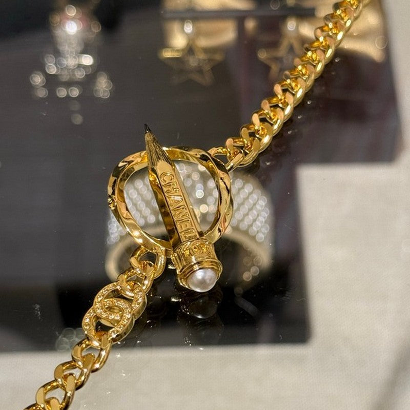 18K CC 25K Pen Choker Necklace