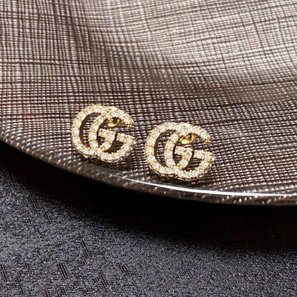 18K GG Diamond Gold Earrings