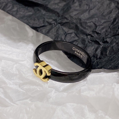 18K CC Black Ring