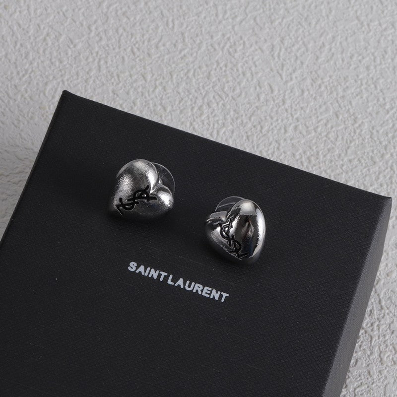 18K Saint Heart Gold Earrings