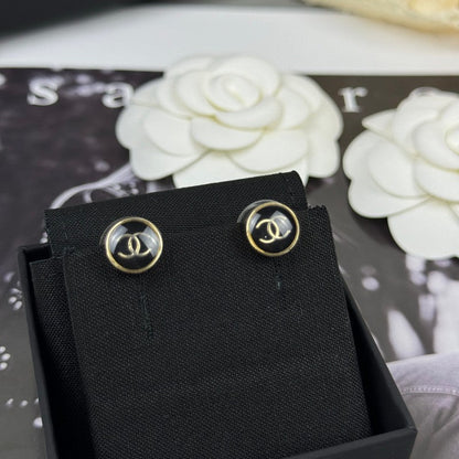 18K CC 25K Black Gold Earrings