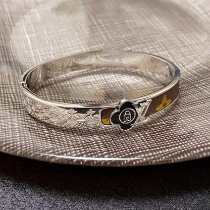 18K Louis Leather Lock Bracelet