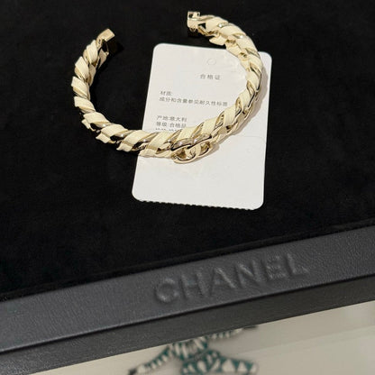 18K CC 26C White Open Cuff Bracelet