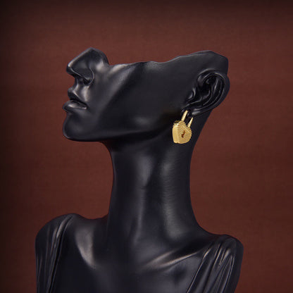 18K BB Hear Lock Earrings