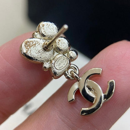 18K CC 25K Black & Pink Gold Earrings