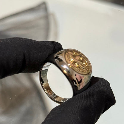 18K CC 25K Black Gold Heart Ring