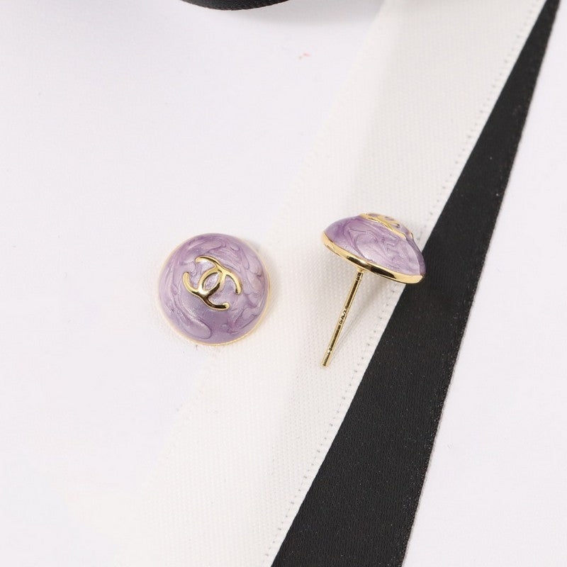 18K CC Purple & Pink Gold Earrings