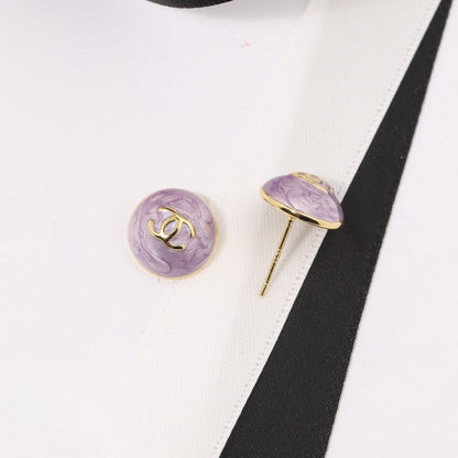 18K CC Purple & Pink Gold Earrings