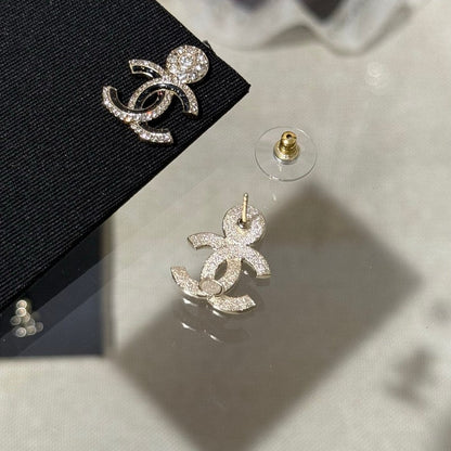 18K CC Black Diamond Earrings