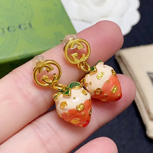 18K Double G Strawberry Earrings