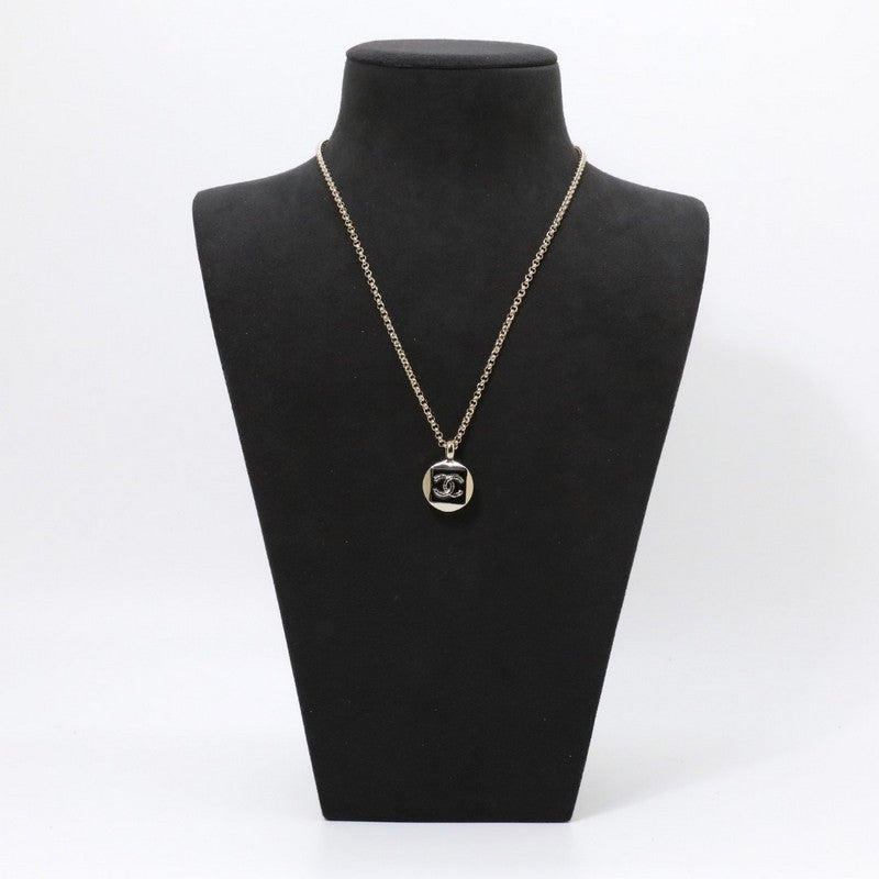 18K CC Black & White Logo Gold Necklace