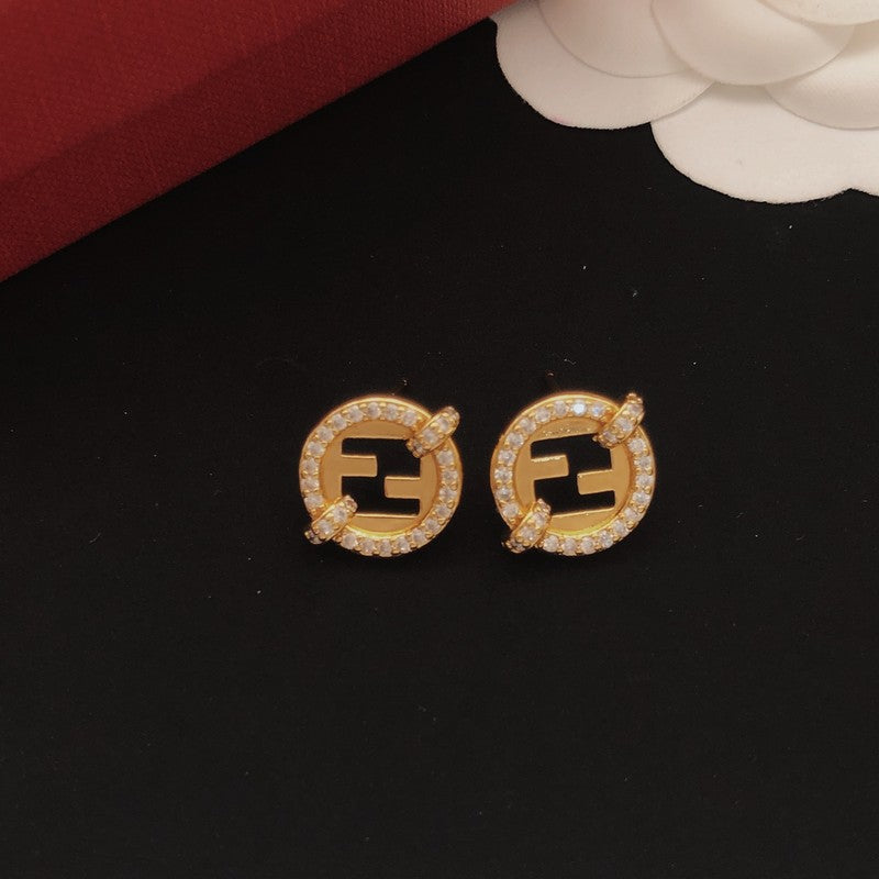 18K F Diamond Gold Earrings