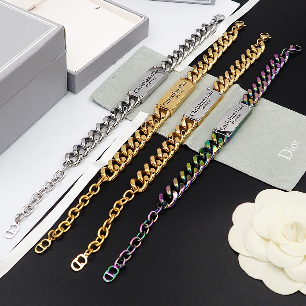 18K CD Chain Link Bracelet