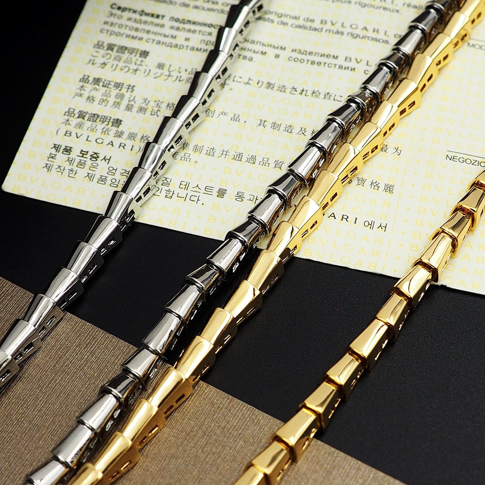 18K BV Serpenti Viper Demi-Pave Diamonds Necklace