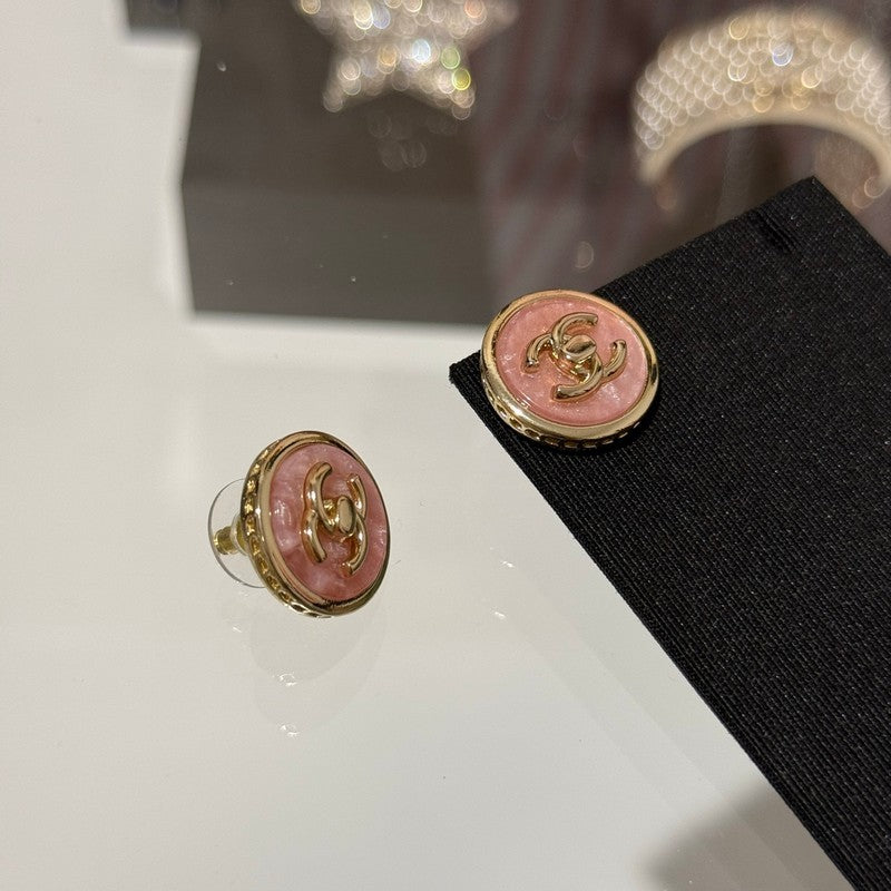 18K CC 25B Pink Gold Earrings